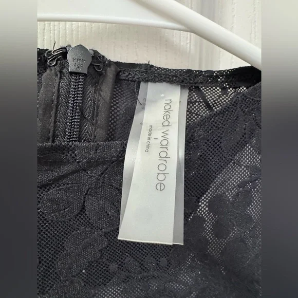 Naked Wardrobe STRETCH LACE RACER STIRRUP JUMPSUIT L - Picture 7 of 10